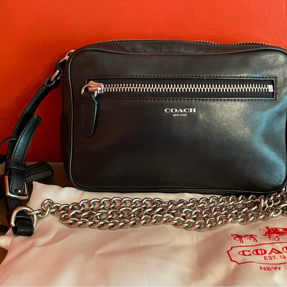 Coach Crossbody Chain Purse Black